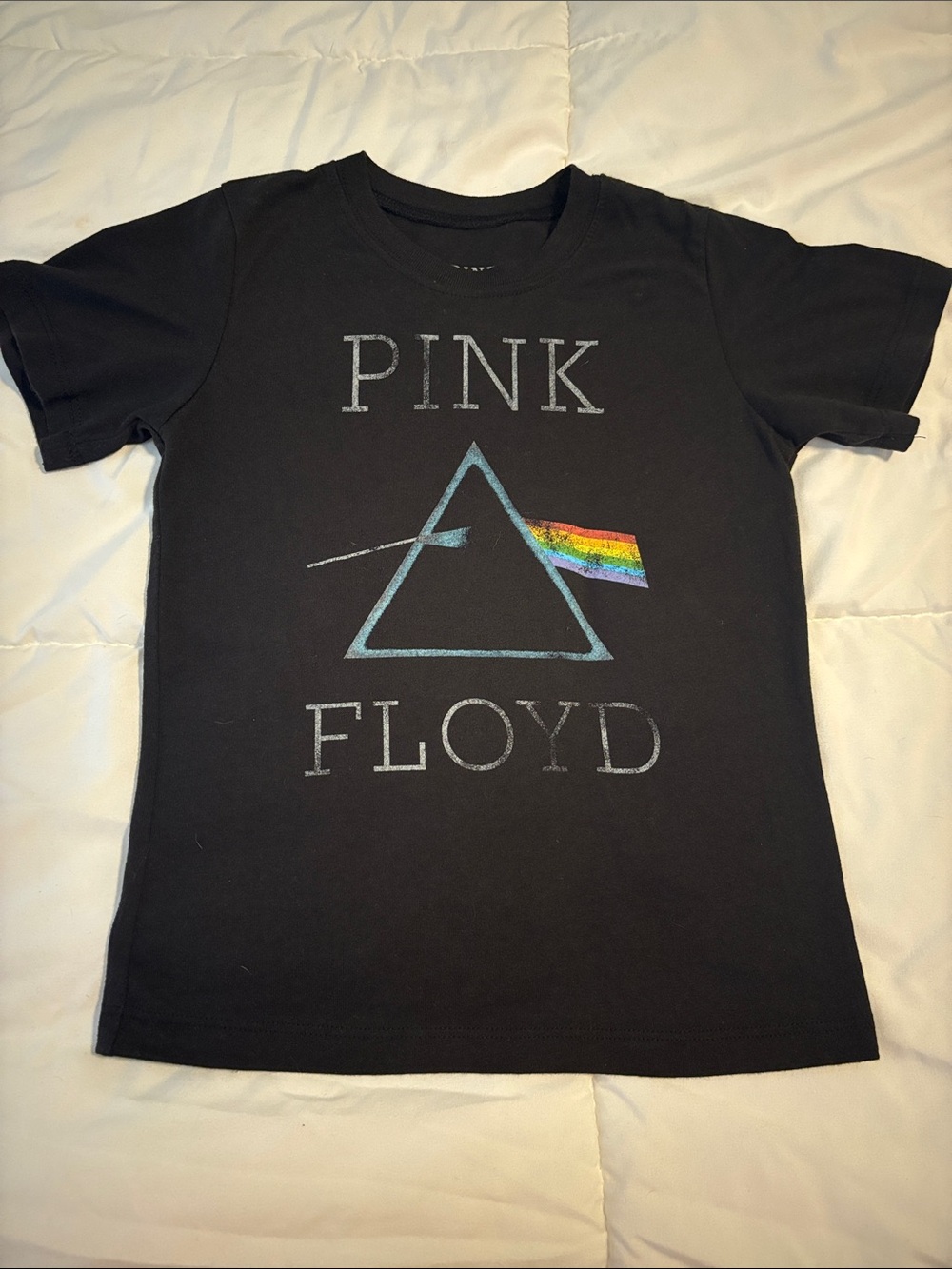 Pink Floyd Black Kids Tee with Prism Rainbow Graphic